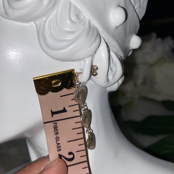 Sterling Silver Dangling Heart Earrings - Picture 14 of 17